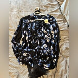 Free People Black and Blue Flora Too